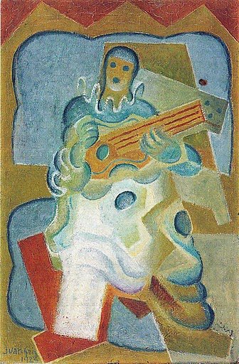 Pierrot Playing Guitar (1923) - Juan Gris Tablo