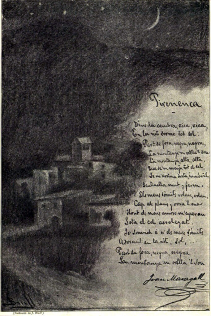 Pirinenca, Illustration of the text by Joan Maragall (1902) - Joan Brull Tablo
