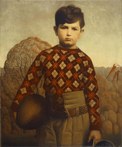 Plaid Sweater (1931) - Grant Wood Tablo