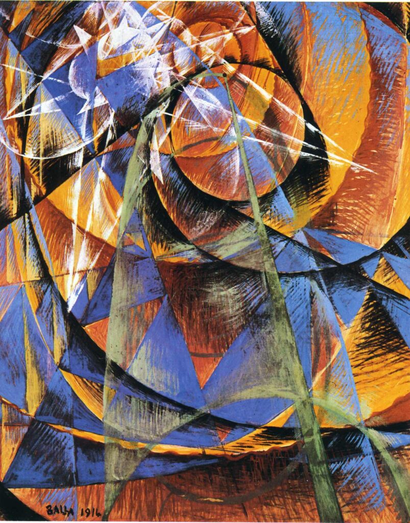 Planet Mercury passing in front of the Sun (1914) - Giacomo Balla Tablo