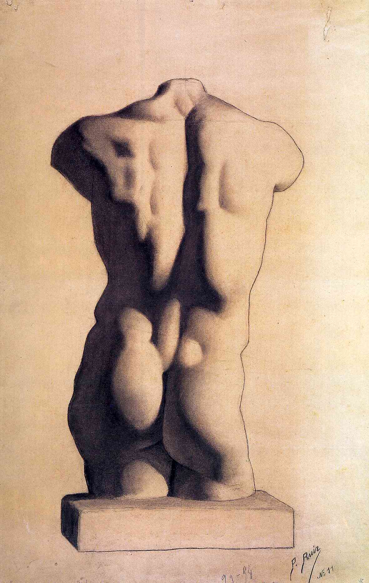 Plaster male torso (1893) - Pablo Picasso Tablo