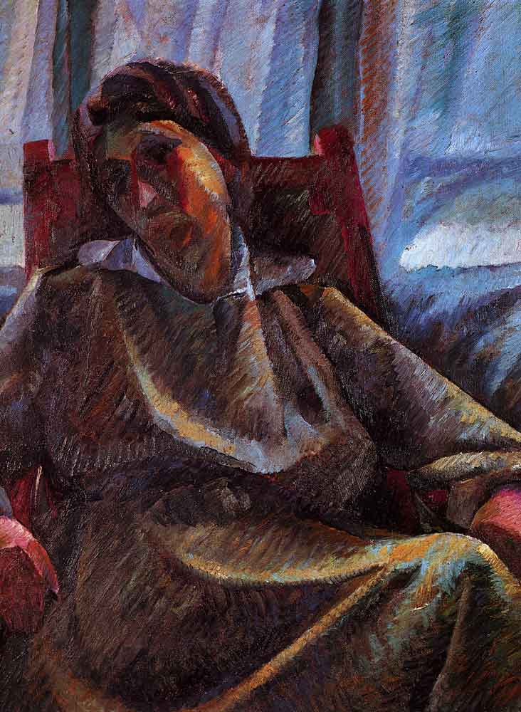 Plastic synthesis seated person (1915) – Umberto Boccioni Tablo