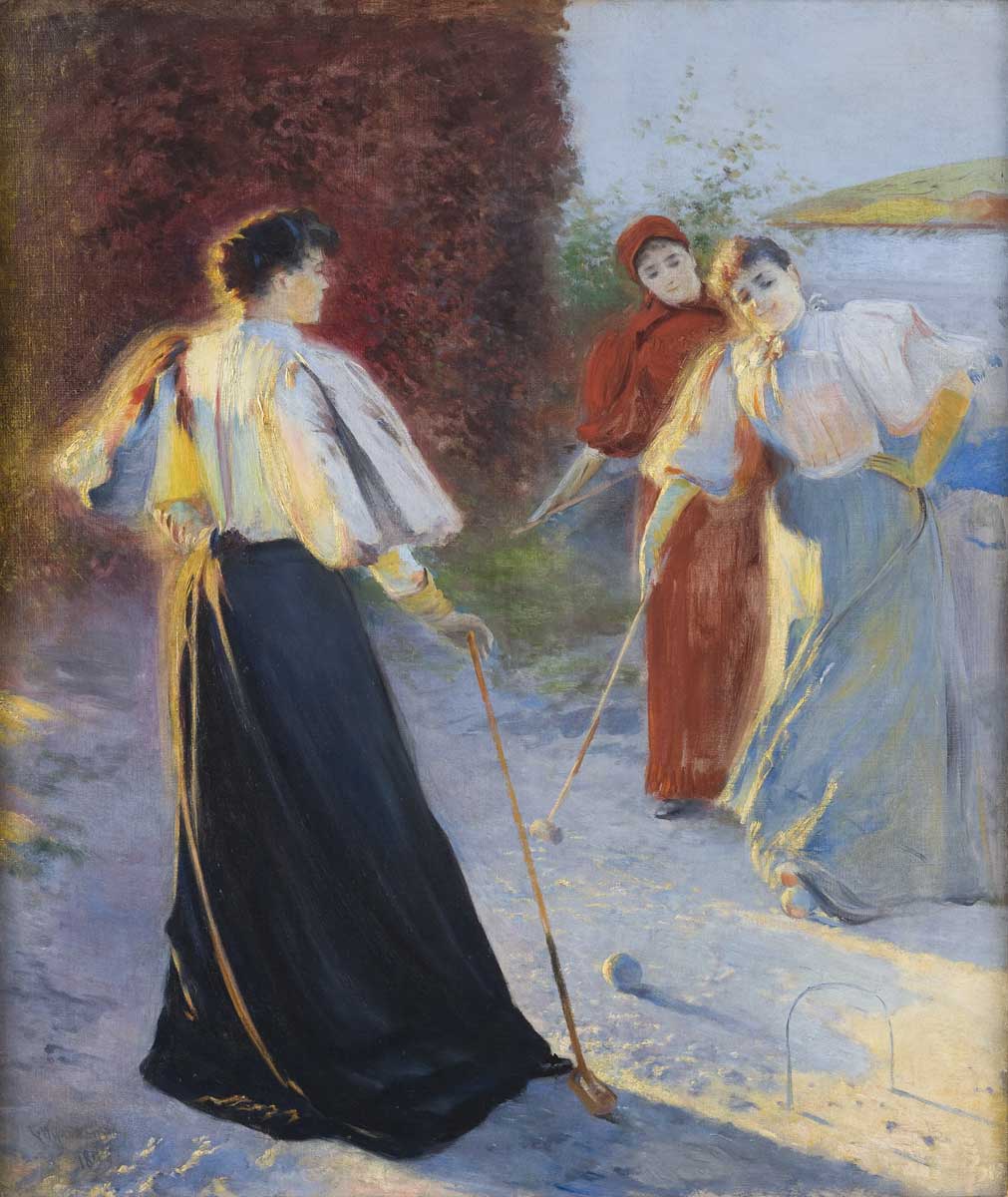 Play In The Krotte (1885) - Leon Wyczółkowski Tablo