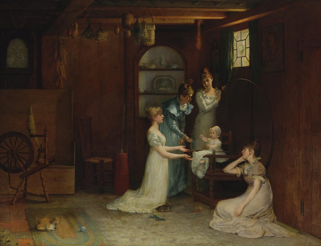 Playing with Baby (1880) - Francis Davis Millet Tablo
