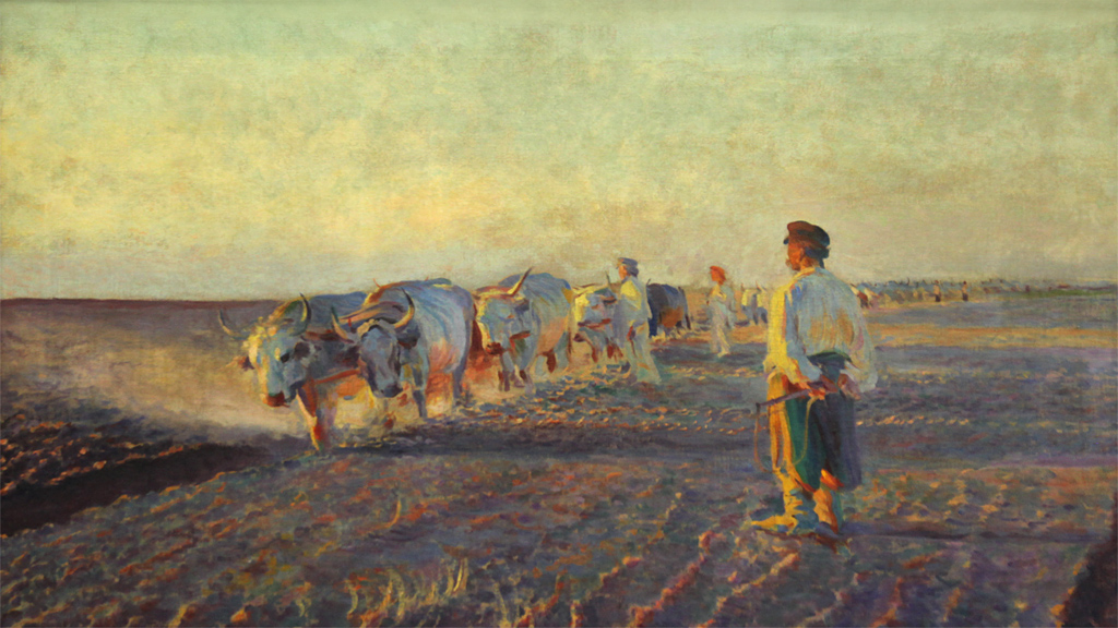 Plowing in Ukraine (1892) - Leon Wyczółkowski Tablo