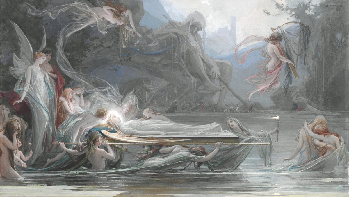 Pohřeb Víly (1888) - Maximilian Pirner Tablo kanvas tablo