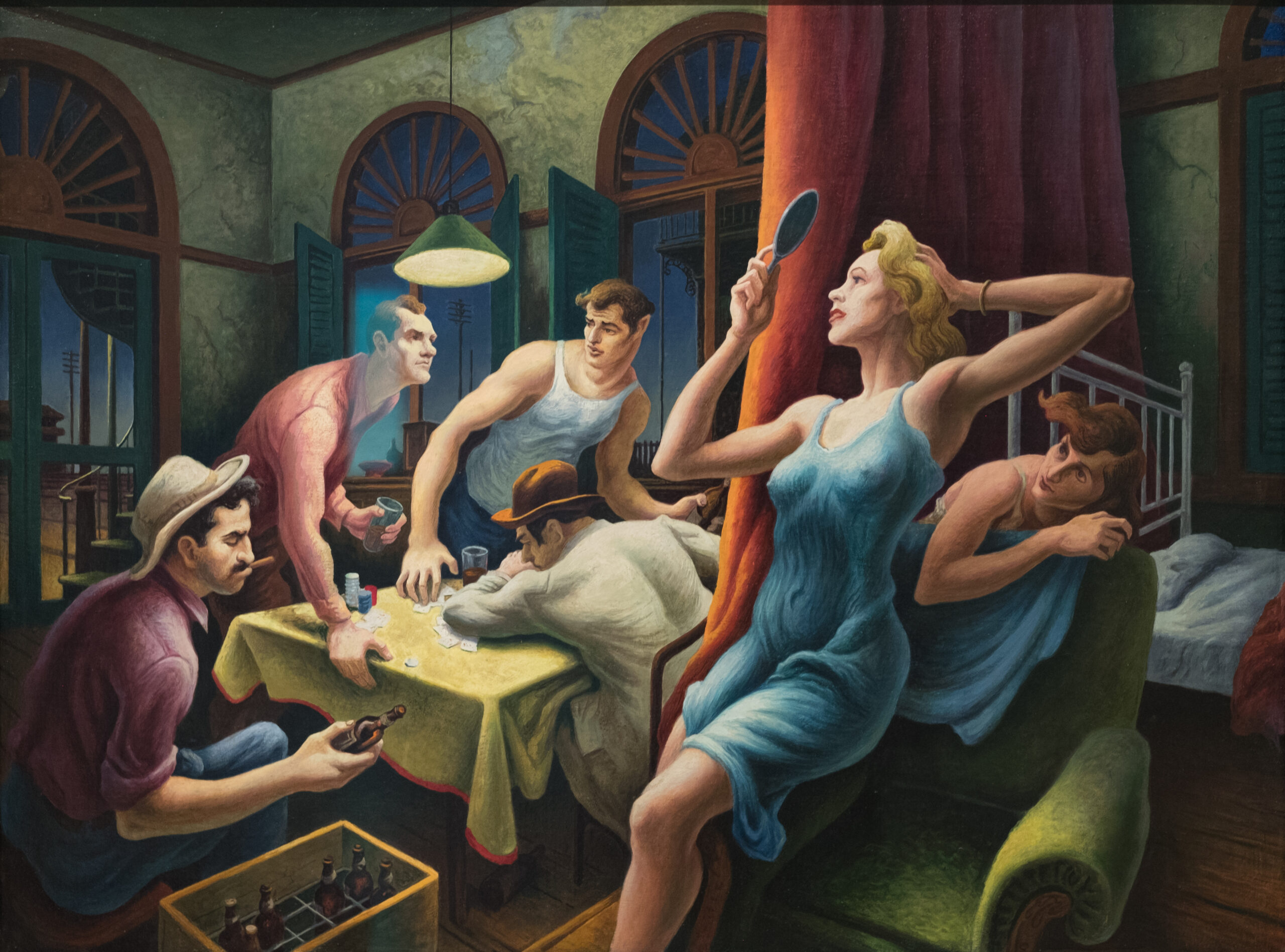 Poker Night (from a Streetcar Named Desire) (1946) - Thomas Hart Benton Tablo
