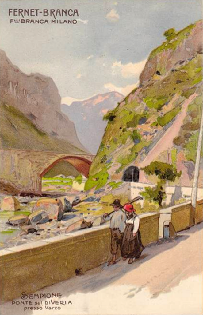 Ponte sul diveria presso varzo (1906) - Leopoldo Metlicovitz Tablo