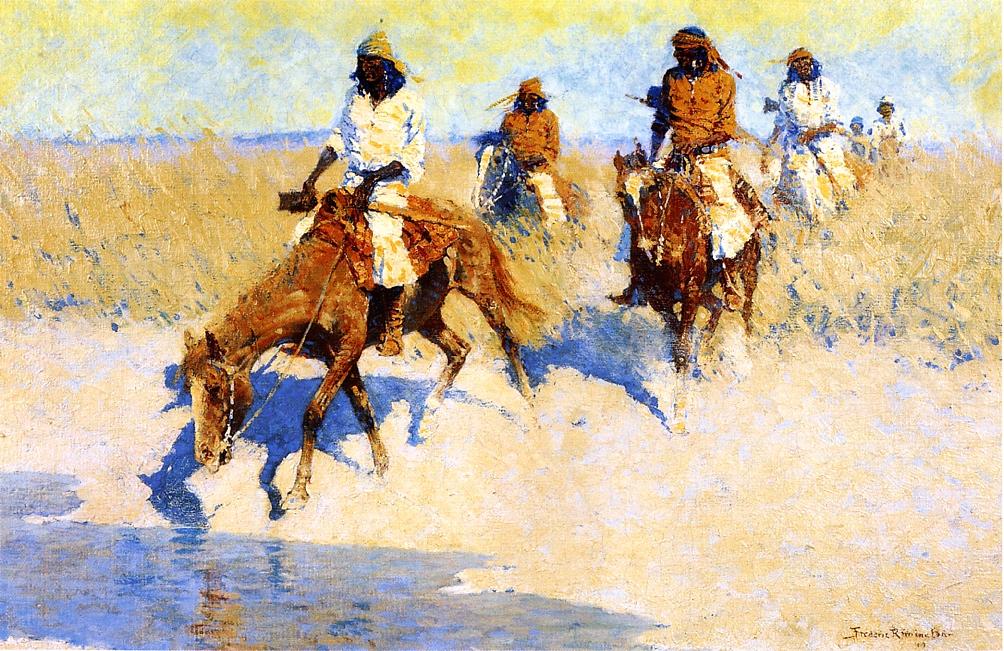 Pool in the Desert (1907) - Frederic Remington Tablo