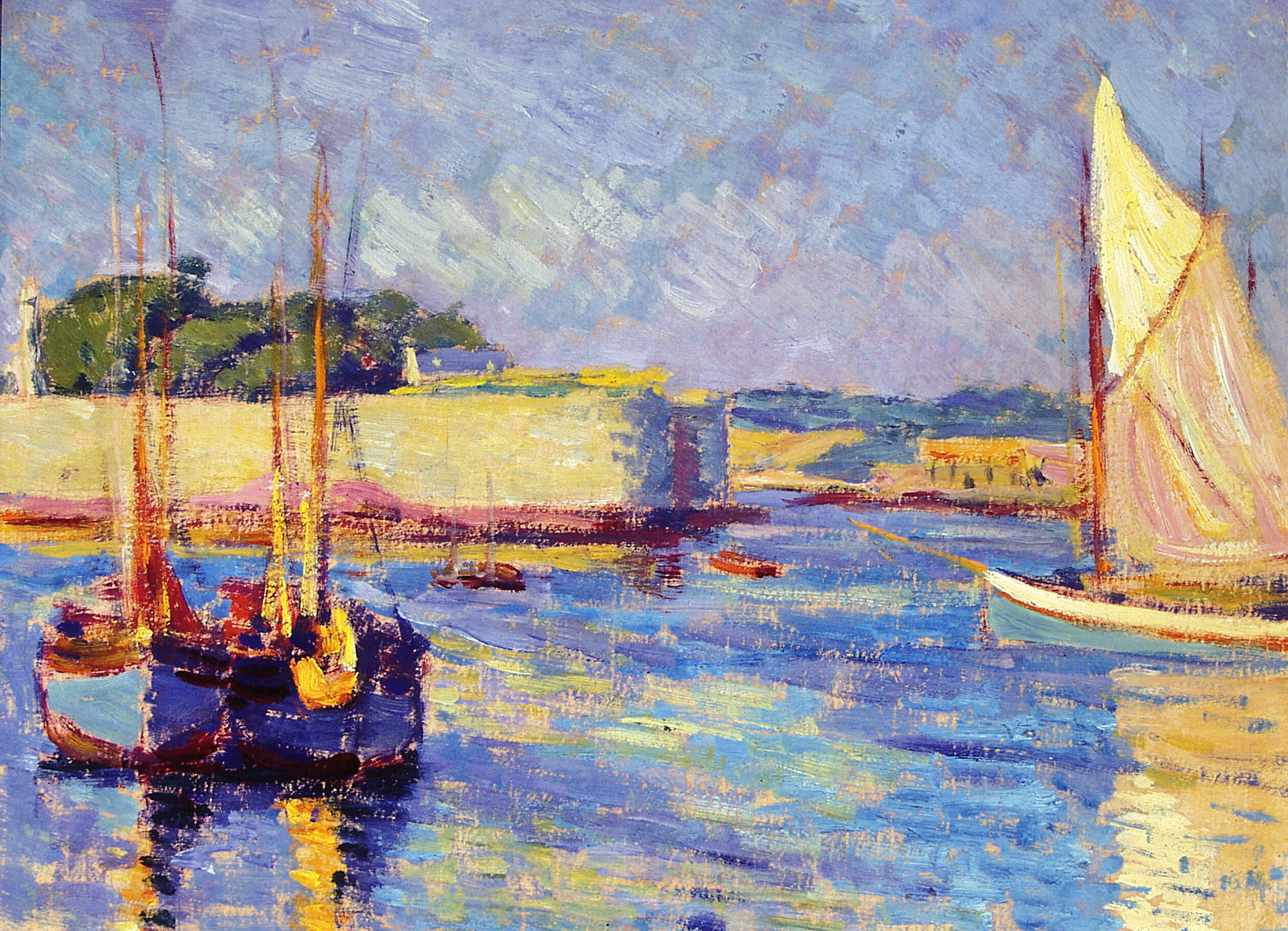 Port of Concarneu (1908) - Józef Pankiewicz Tablo