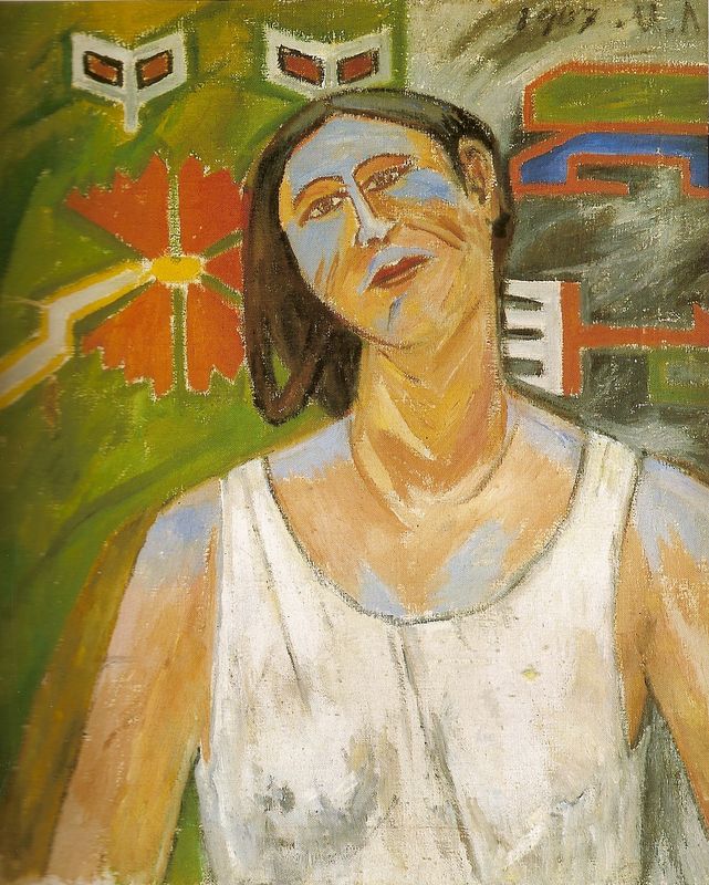 Portrait De Natalia Goncharova (1907) - Mikhail Larionov Tablo