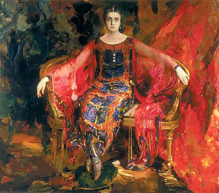 Portrait of Alexandra Balashova (1924) – Filipp Malyavin Tablo