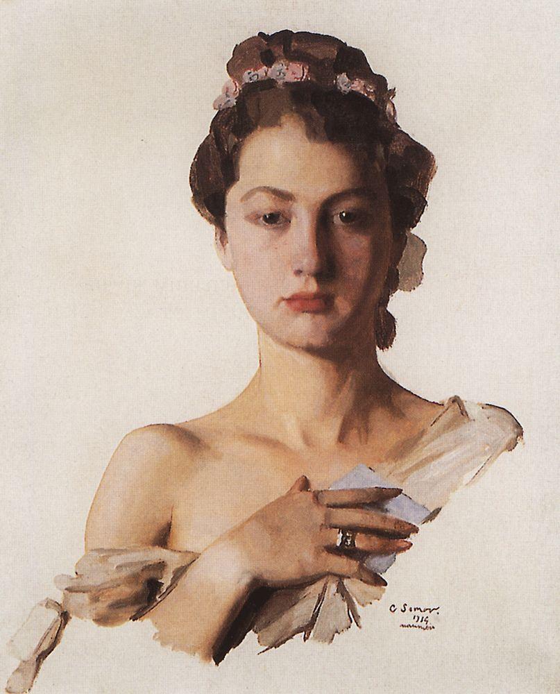 Portrait of Alexandra Levchenko (1934) – Konstantin Somov Tablo