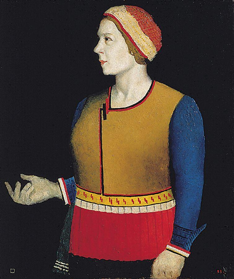 Portrait of Artist s Wife N.A. Malevich (1933) - Kazimir Malevich Tablo