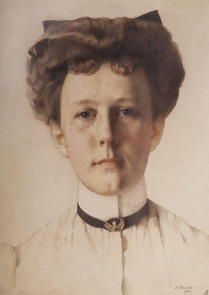 Portrait of Baroness Alexandra Nolde (1911) – Konstantin Somov Tablo