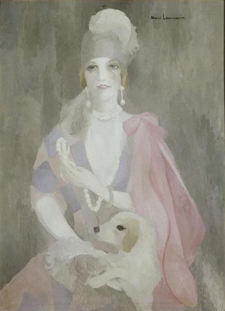 Portrait of Baroness Gourgaud with Pink Coat (1923) - Marie Laurencin Tablo