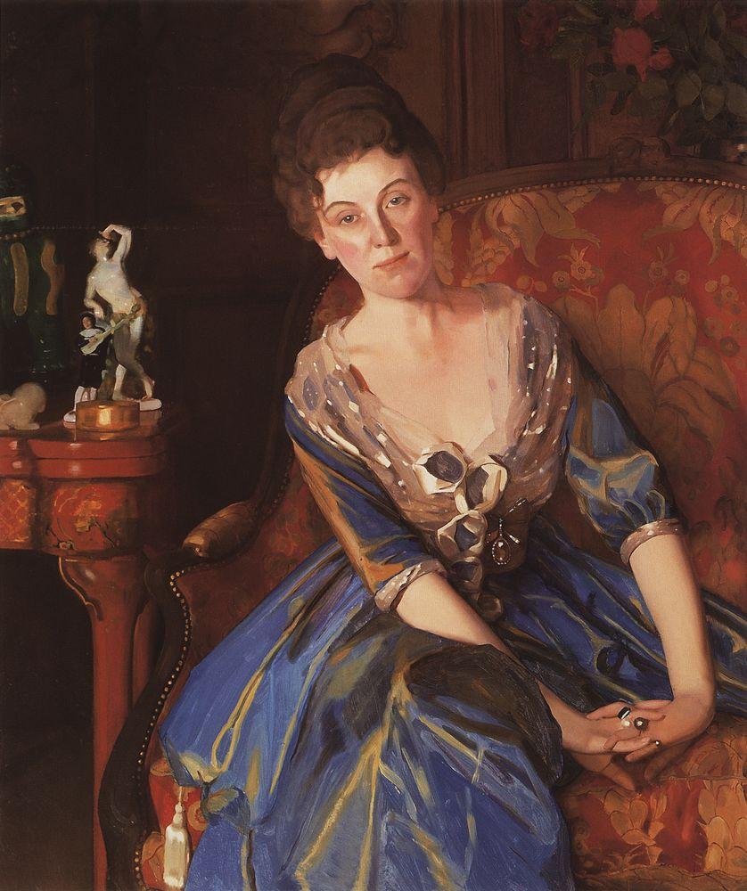 Portrait of E. Oliv (1914) – Konstantin Somov Tablo