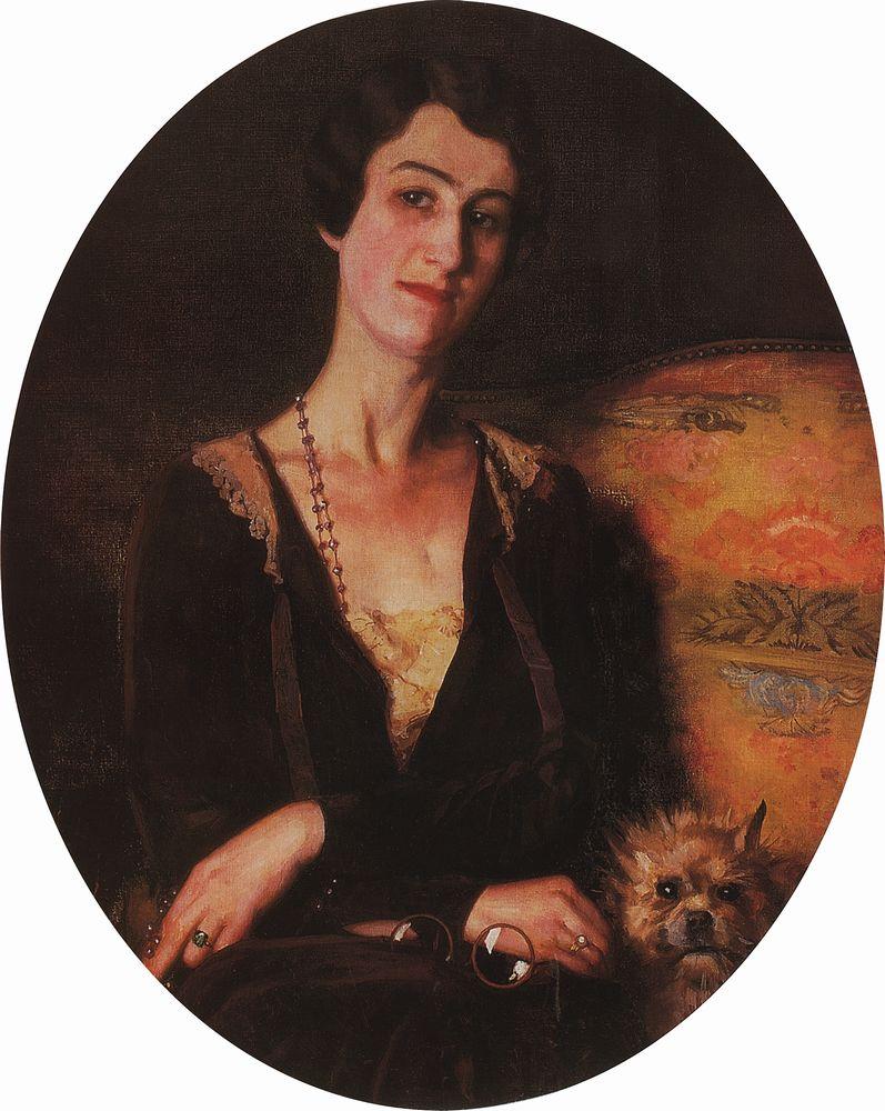 Portrait of E. Pits Bilibina (1926) – Konstantin Somov Tablo