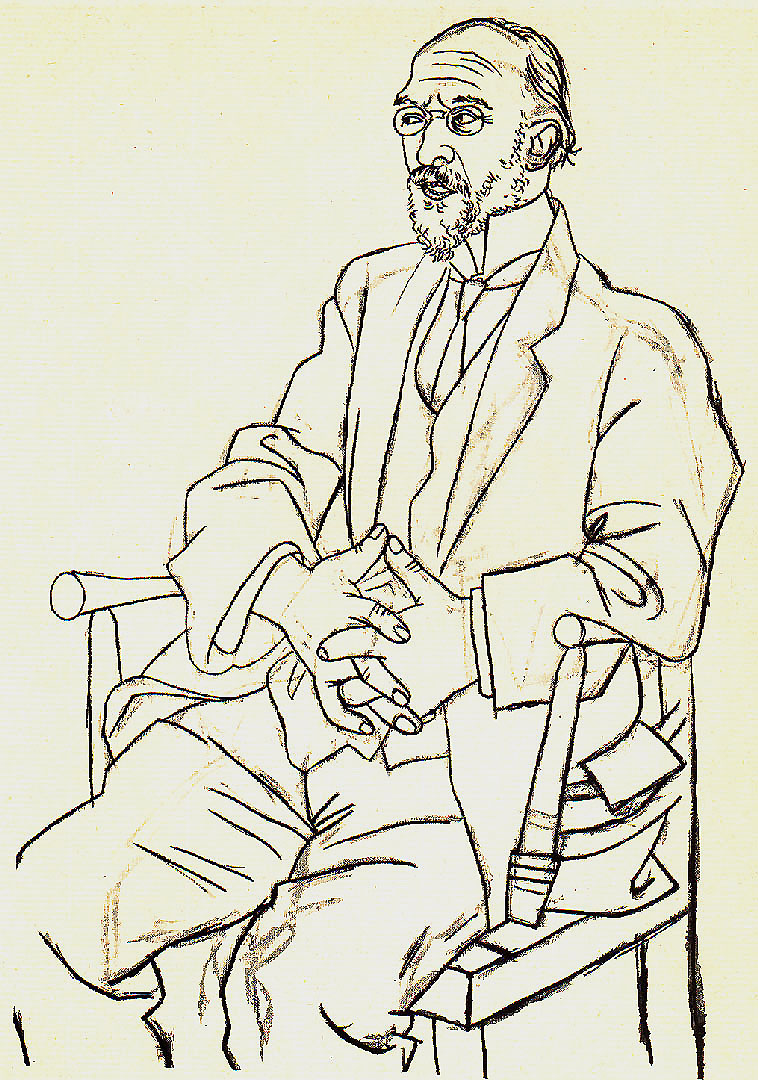 Portrait of Erik Satie (1920) - Pablo Picasso Tablo
