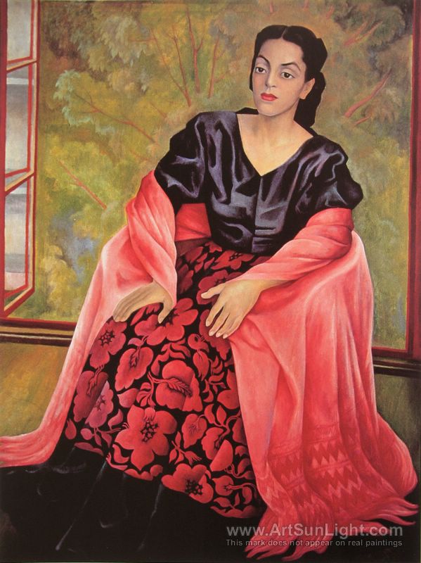 Portrait of Evangelina Rivas de De la Chica, The lady from Oaxaca (1949) – Diego Rivera Tablo