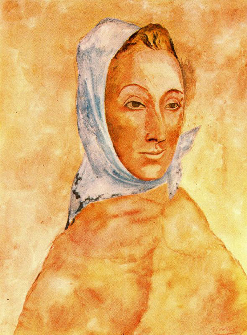 Portrait of Fernande Olivier in headscarves (1906) - Pablo Picasso Tablo