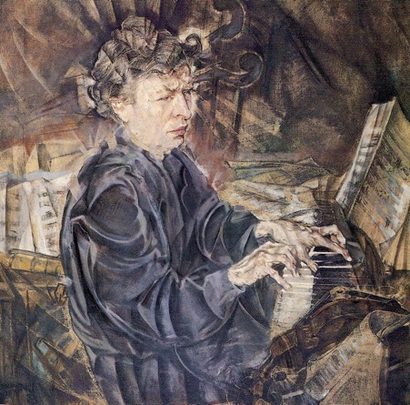 Portrait of Ferruccio Busoni (1916) – Max Oppenheimer Tablo
