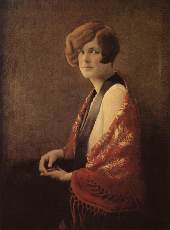 Portrait of Frances Fiske Marshall (1929) - Grant Wood Tablo