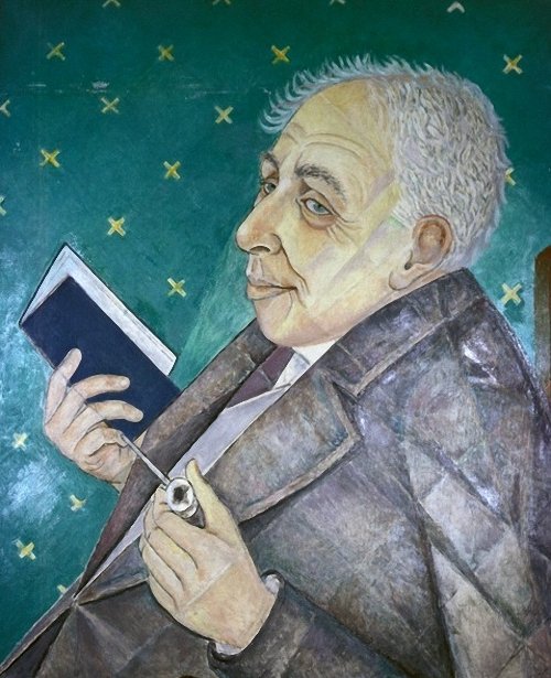 Portrait of Ilya Ehrenburg (1956) - Marevna (Marie Vorobieff) Tablo