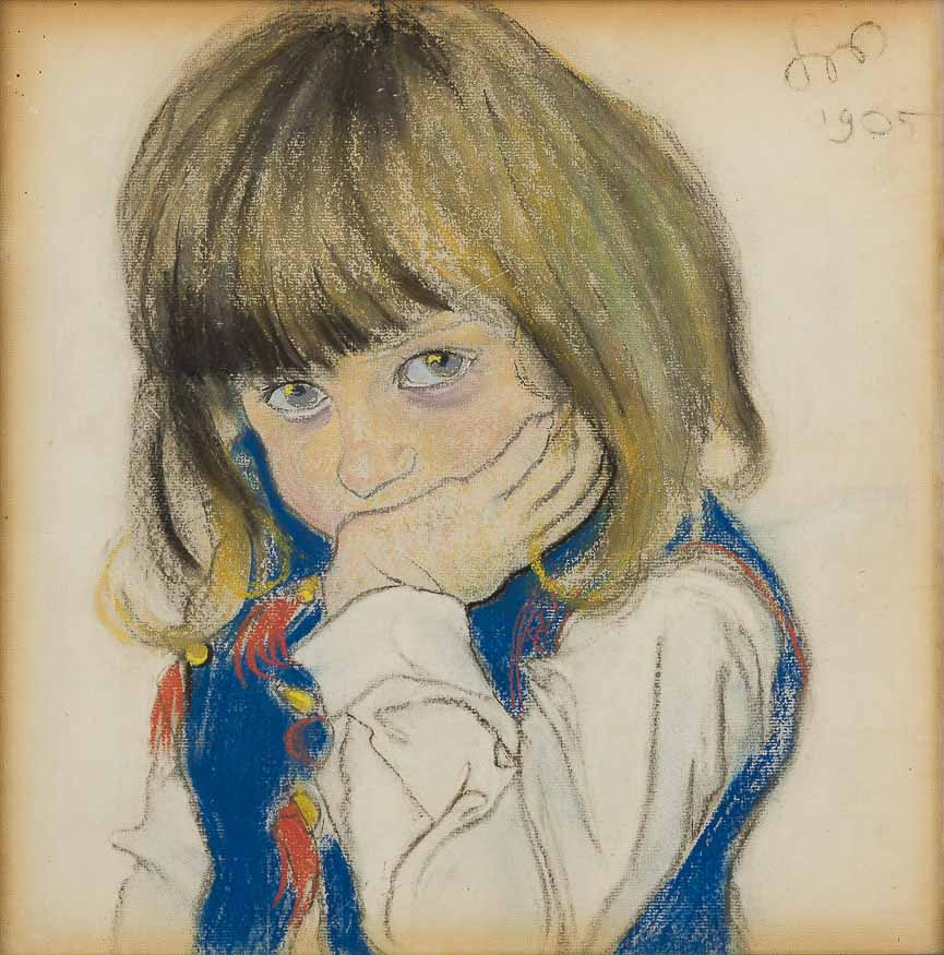 Portrait of Józio Feldman (1905) - Stanisław Wyspiański Tablo