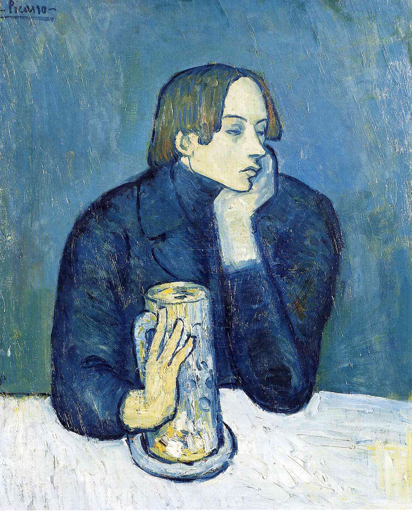 Portrait of Jaime Sabartes (The bock) (1901) - Pablo Picasso Tablo