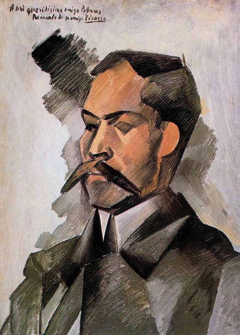 Portrait of Manuel Pallares (1909) - Pablo Picasso Tablo