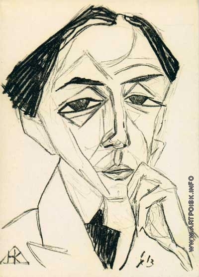 Portrait of Michail Kuzmin – Nikolai Kulbin Tablo