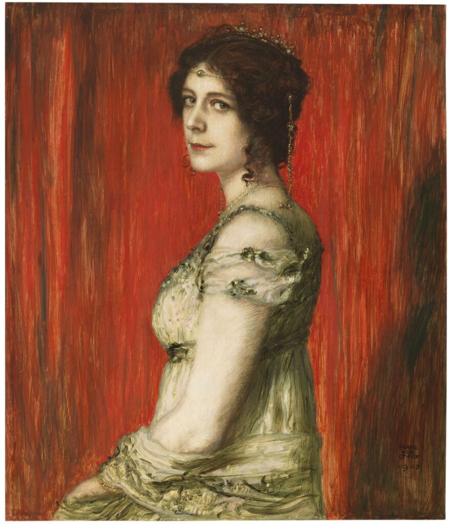 Portrait of Olga Oberhummer (1907) - Franz Stuck Tablo