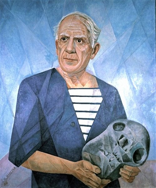 Portrait of Pablo Picasso (1956) - Marevna (Marie Vorobieff) Tablo
