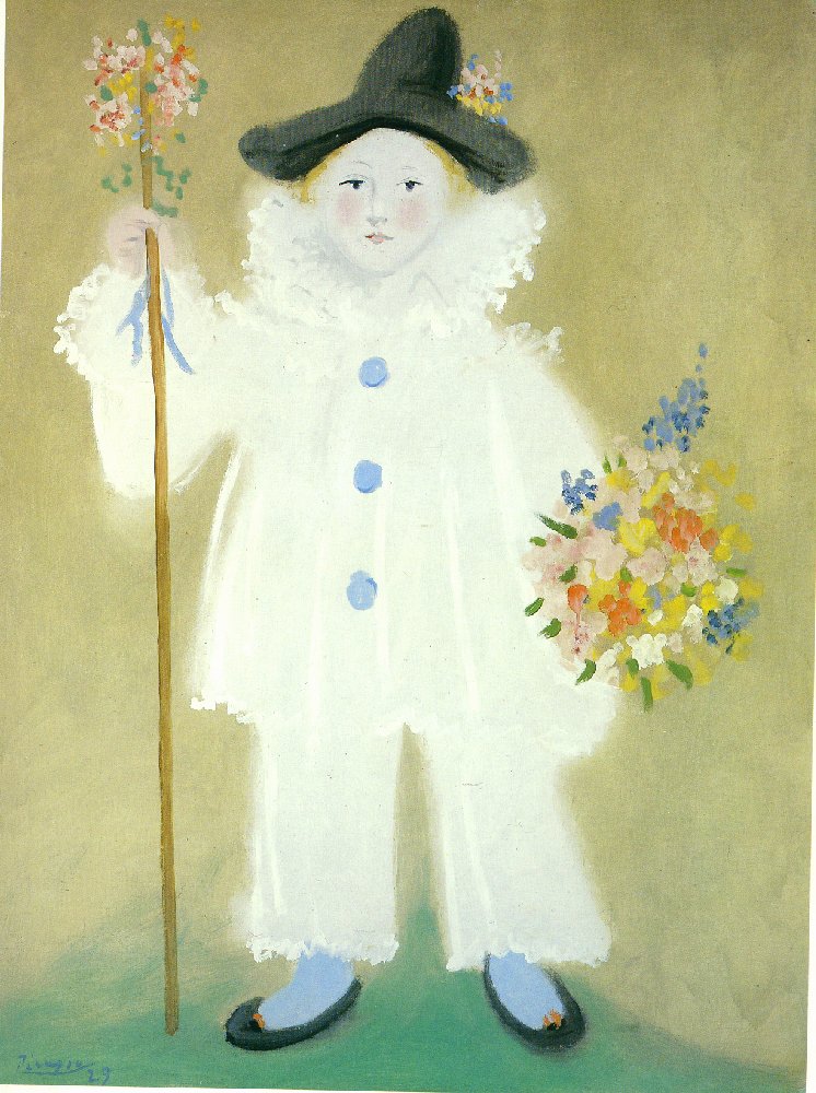 Portrait of Paulo as Pierrot (1929) - Pablo Picasso Tablo