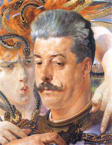 Portrait of Tadeusz Błotnicki with Medusa (1902) - Jacek Malczewski Tablo