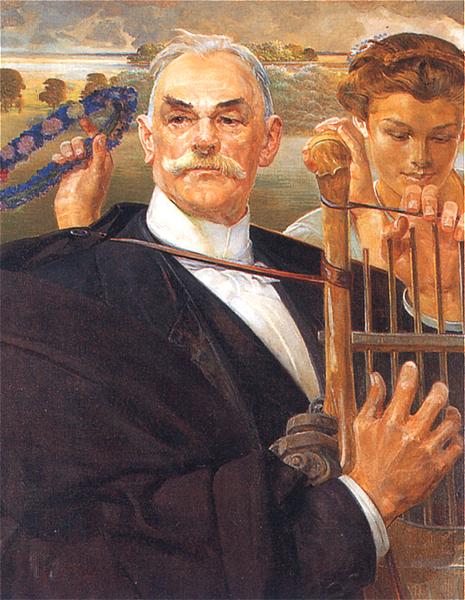 Portrait of Władysław Żeleński (1908) - Jacek Malczewski Tablo