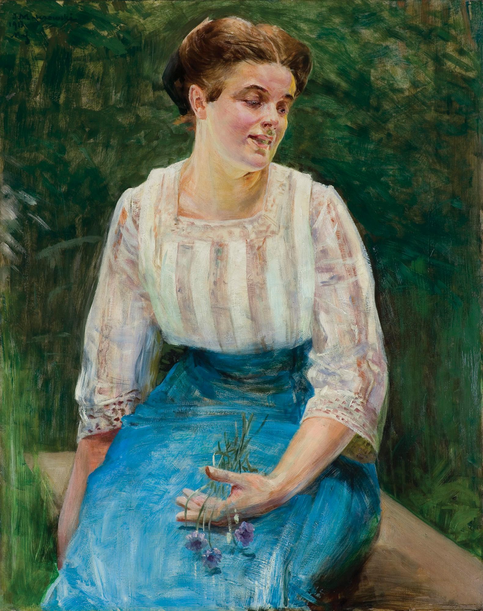Portrait of Wanda Kuczyńska (1913) - Jacek Malczewski Tablo