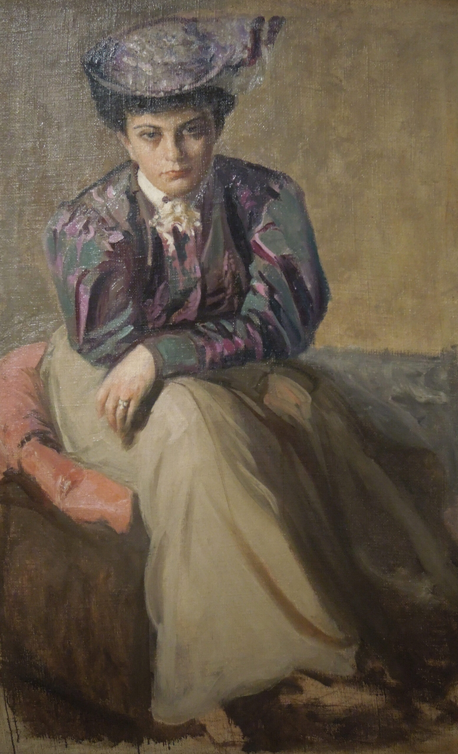 Portrait of Zofia Cybulska Née Sokołowska (1903) - Leon Wyczółkowski Tablo