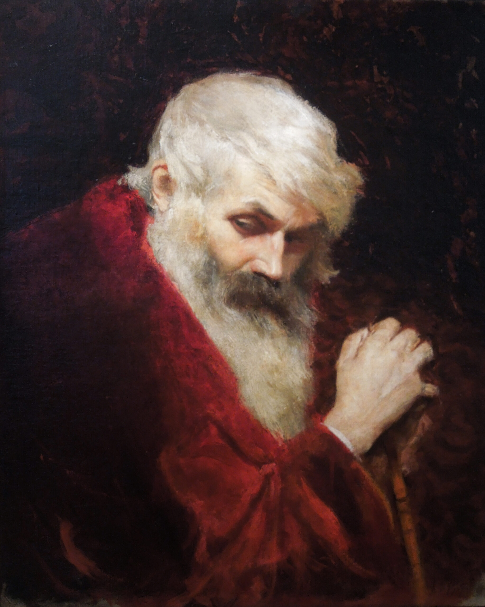 Portrait of a Bearded Old Man (1876) - Leon Wyczółkowski Tablo