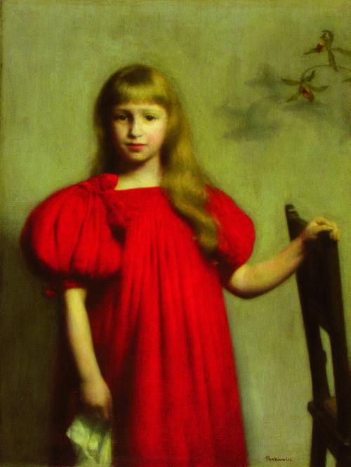 Portrait of a Girl in a Red Dress (józefa Oderfeldówna) (1897) - Józef Pankiewicz Tablo