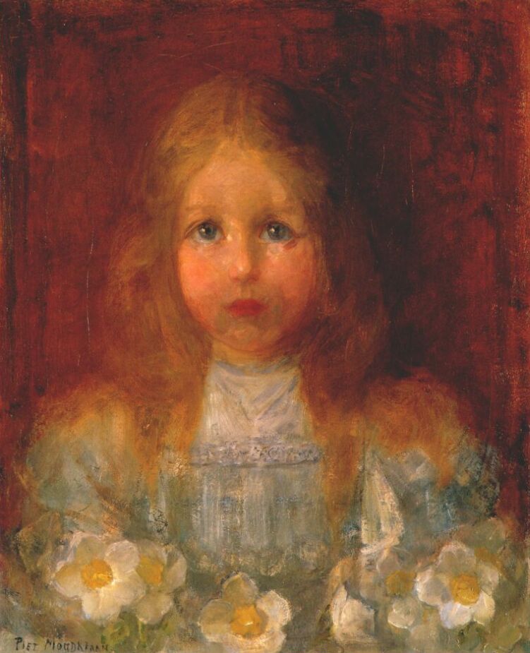 Portrait of a Girl with Flowers (1900) – Piet Mondrian Tablo