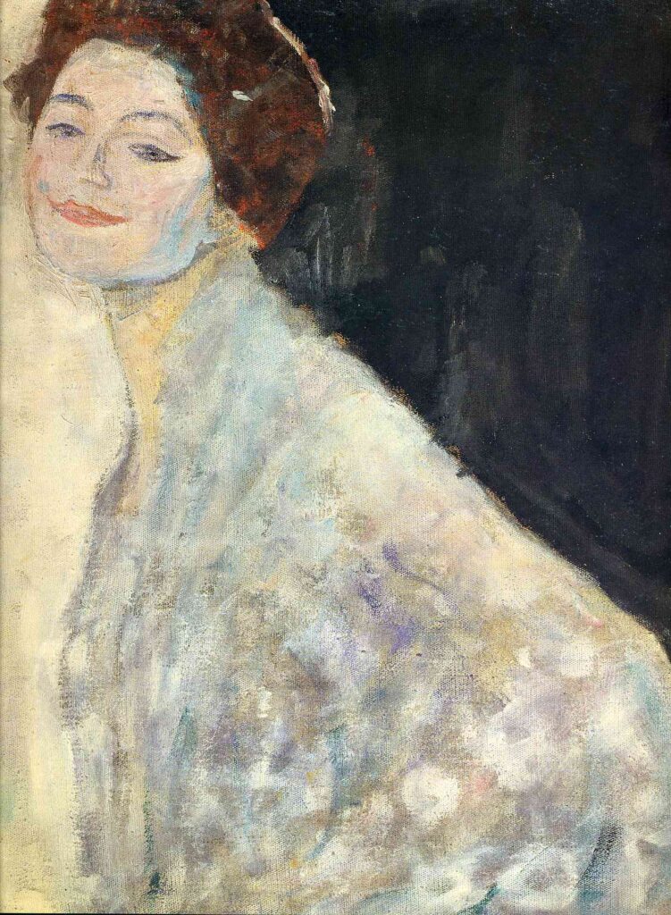 Portrait of a Lady in White (unfinished) (1917) - Gustav Klimt Tablo