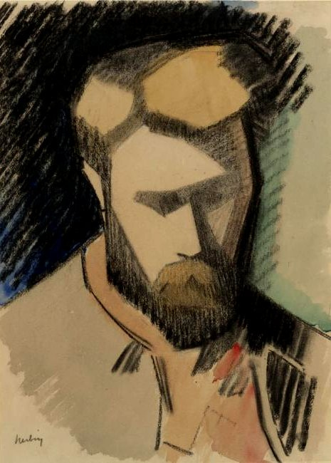 Portrait of a Man - Auguste Herbin Tablo