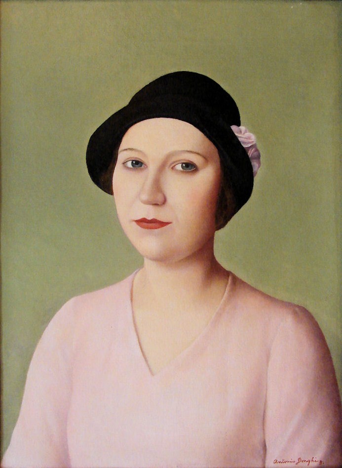 Portrait of a Woman in Hat (1931) – Antonio Donghi Tablo