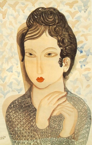 Portrait of a Woman with Black Hair (1938) - Béla Kádár Tablo
