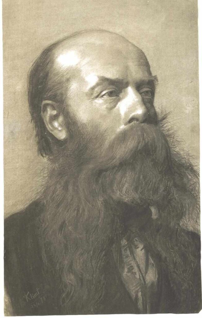 Portrait of a man with beard in three quarter profile (1879) - Gustav Klimt Tablo