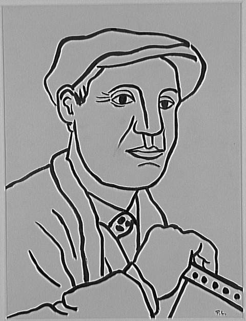 Portrait of a man with the hat, Study for builders - Fernand Léger Tablo