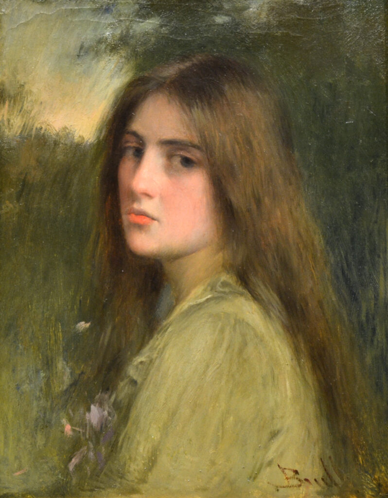 Portrait of a young woman - Joan Brull Tablo