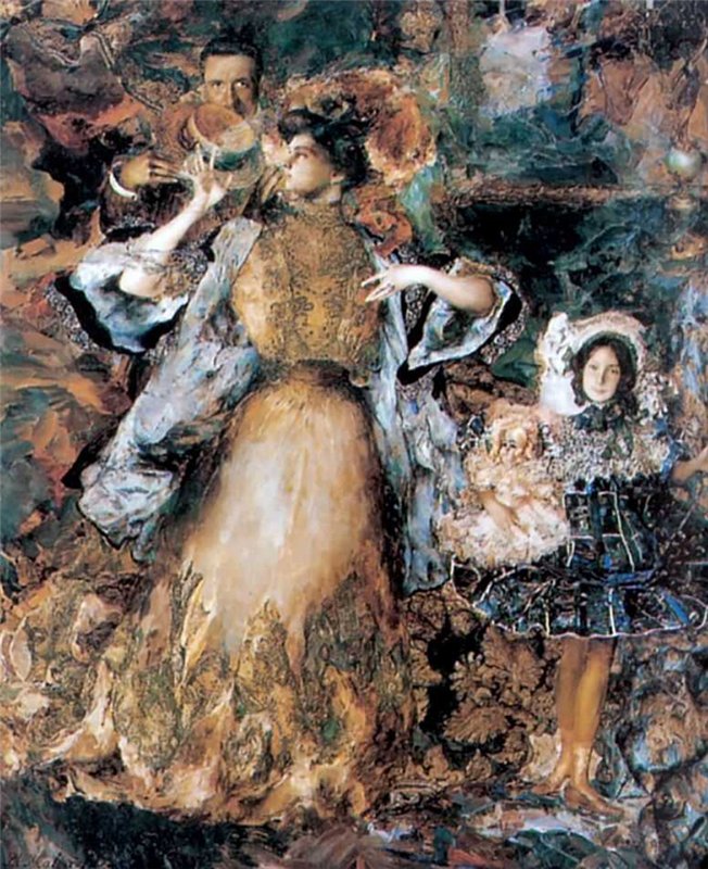 Portrait of artist’s family (1911) – Filipp Malyavin Tablo